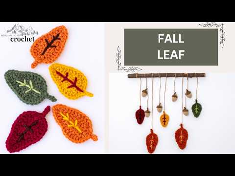 How to CROCHET FALL LEAVES | Quick and Easy Crochet Leaf Pattern | Autumn Crochet Decor