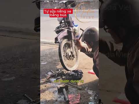 Tự sửa niềng xe máy bị cong chỉ bằng cây búa