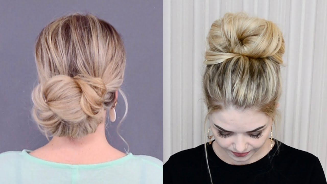 3 самых легких пучка на любой случай easy hairstyles. Messy ban