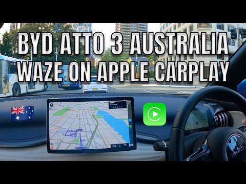 BYD ATTO 3 USING WAZE NAV ON APPLE CARPLAY FIRST DRIVE IN AUSTRALIA