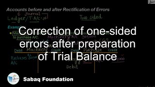 Accounts before and after Rectification of Errors