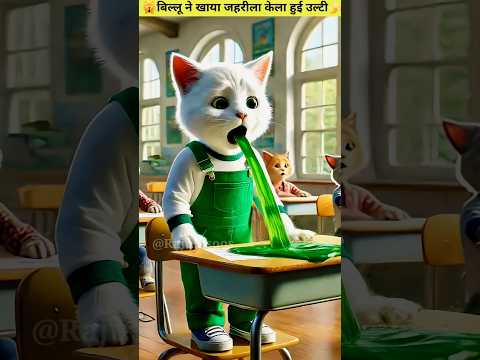 🙀🍌The cat vomited continuously after eating poisonous bananas🐈‍⬛💥 #aicat #catshorts#cat#rajujasoos