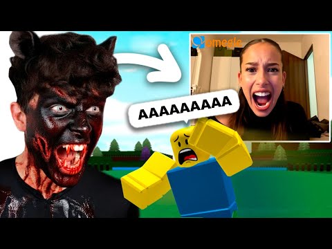 Asustando GENTE en ROBLOX y OMEGLE por HALLOWEEN