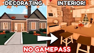 *Part 2* NO GAME PASS Fall Bloxburg House Build: INTERIOR Tutorial