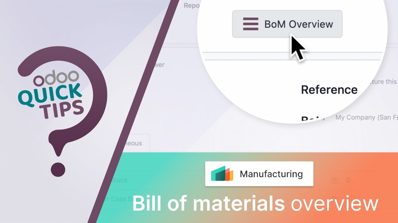 Odoo QuickTips - BOM overview [Manufacturing] | 23.08.2023

Odoo Manufacturing is the best integrated tool to manage MRP, quality, maintenance, and PLM. It's free, open-source, and full of ...