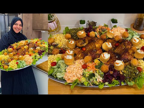 عراضة مغربية😍 دجاج مشوي مع 7 سلطات مميزة وكيفاش تنضمي شغلك باش كلشي اجيك ساهل