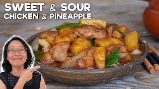 Sweet and Sour Chicken with Pineapple 🍍🍗 Easy Stir-Fry 🔥Bonus : Lao Pineapple Cutting