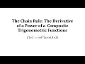 Derivatives and the Chain Rule