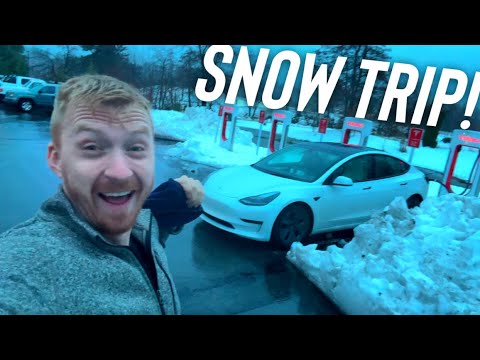 Getting Stuck In Snow With RWD Model 3