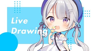 【お絵かき】SD銀髪ツインテちゃん【Live drawing】