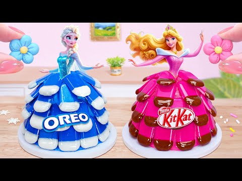 Princess ELSA & Aurora Cake Using Chocolate💘Beautiful Miniature Disney Princess Cake Recipe💘