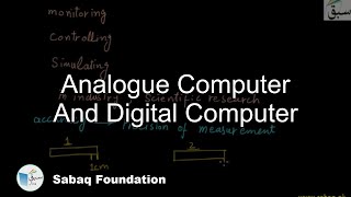 Analogue Computer And Digital Computer
