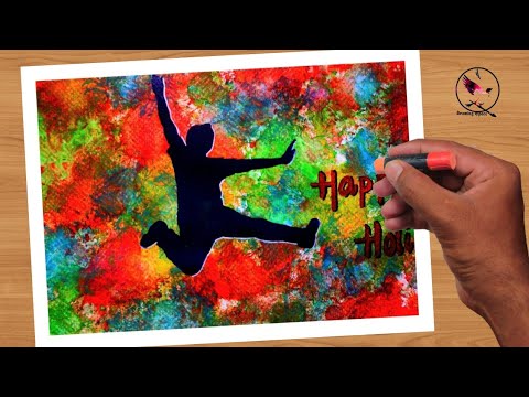 Image of Happy Holi Abstract Painting Art-BH344790-Picxy