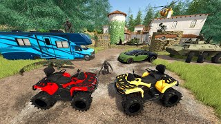 Finding Abandoned Mansion with Army Tanks | Farming Simulator 25