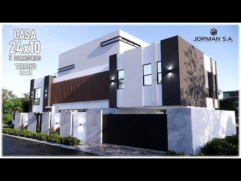 Modern House Design with 4 Bedrooms Family Home | 24x10m 2 Storey | Jorman HomeDesigns