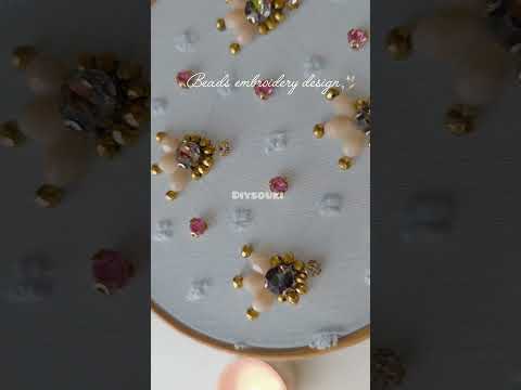 beautiful hand embroidery 🪡#beadwork #handmade #التنبات