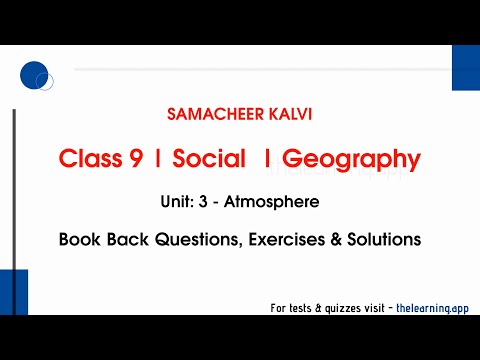 Atmosphere Exercises & Questions| Unit 3  | Class 9 | Geography | Social | Samacheer Kalvi