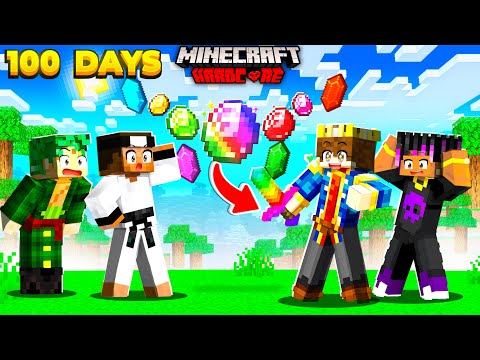 100 Days But You Can Make CUSTOM DIAMONDS In Hardcore Minecraft 😰