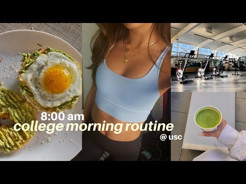 8:30 AM productive & chill college morning routine☀️🍵 work out, skincare & haircare, chit chat grwm!