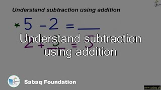 Understand subtraction using addition