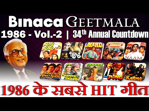 Binaca Geetmala 1986 - Vol-2 - 34th Annual Countdown - बिनाका गीतमाला 1986 - Kishore, Rafi, Asha