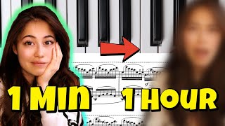 Classical Pianist tries "Aquarium" by Saint-Saens in 1Min, 10Min, 1Hour Challenge