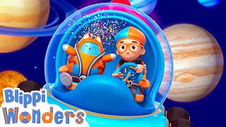 Blippi Explores the Solar System! 🚀 STEM Cartoons 🌟 Blippi Cartoon Videos for Kids