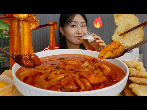 MUKBANG) 숟가락으로 퍼먹는 마라엽떡🥄🔥 엽떡 마라 떡볶이 꿔바로우 먹방 Mala tteokbokki real sound asmr eating