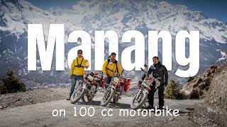 Manang on 30 years old motorbike