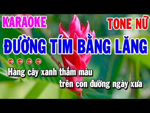 Karaoke Đường Tím Bằng Lăng Tone Nữ | Nhạc Sống Mới 2023 Dễ Hát | Karaoke Thanh Hải