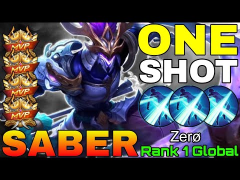 One Shot Jungler Saber Deadly Monster - Top 1 Global Saber by Zerø - Mobile Legends