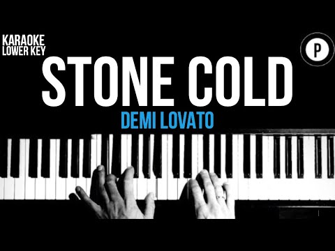 Demi Lovato – Stone Cold Karaoke SLOWER Acoustic Piano Instrumental Cover Lyrics LOWER KEY