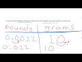 Conversions and Calculations in Grams and Pounds