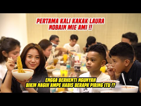 PERTAMA KALI LAURA NYOBAIN MIE AMI !! NGUNYAH TERUS GA ADA JEDA !! HABIS BERAPA PIRING ITU..