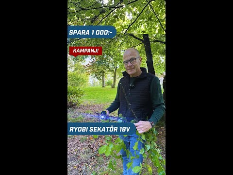 Spara 1000 kr på Ryobi Sekatör 18V med batteri & laddare!