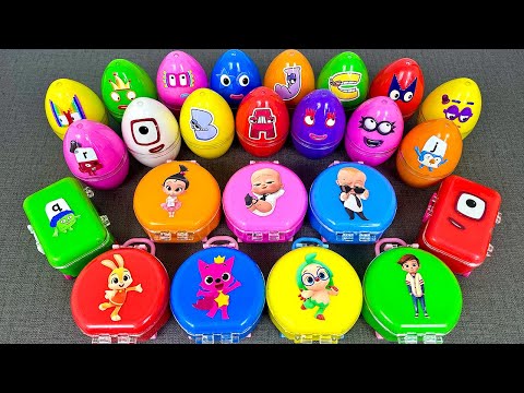 Numberblocks & Alphablocks ☃️Looking Rainbow CLAY with Rainbow Eggs SLIME Transforming Coloring🎄ASMR