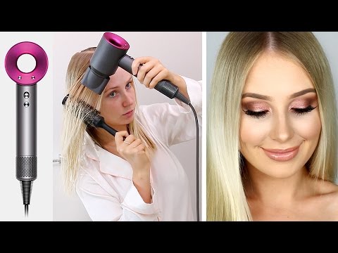 DYSON SUPERSONIC hair dryer Review & GRWM: Night Out! | Lauren Curtis