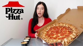 PIZZA HUT CHEESY BITES PIZZA + RANCH FLIGHT MUKBANG