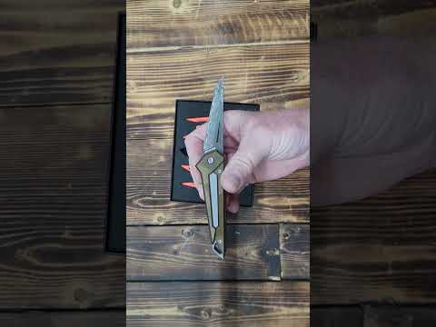 PICHI Damascus KAMETA - G10 Amber Black Scales