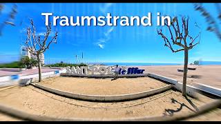 Traumstrand in Sant Pol de Mar an der katalonischen Maresme Küste im April 2026.  Ein 360° Video.