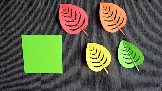 2-Minute Paper Craft – How to Make Colorful Paper Leaves