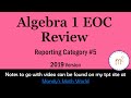 Algebra 1 EOC 2019 Reporting Category 5 Challenge