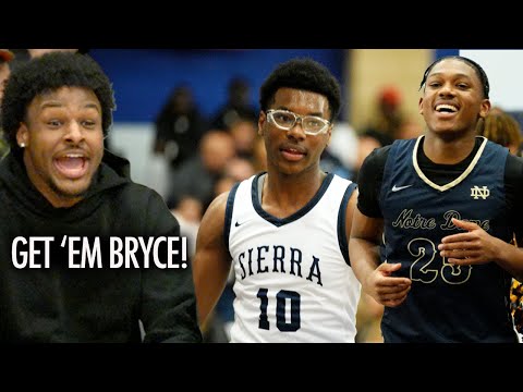 Bronny James Reacts to Bryce James Biggest Game Sierra Canyon vs Notre Dame Wild Finish!