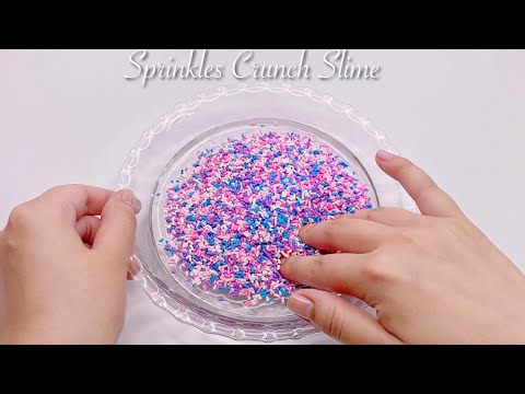 【ASMR】🎉じゅわじゅわスプリンクルクランチスライム🎉【音フェチ】Sprinkles Crunch Slime
