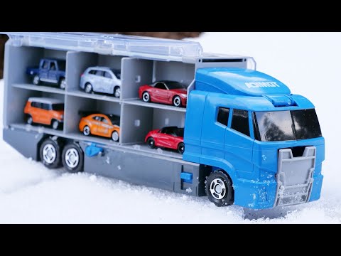 13 Types Passenger Car Tomica & Clean Up Convoy in the Snow Garden