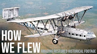 HOW WE FLEW | Airports in 1935. A dive back in time. Upscaled and colorized historical footage