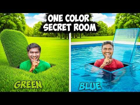 I Built 4 SECRET Rooms In ONE COLOR! Part 4