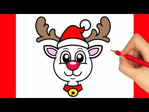 CÓMO DIBUJAR UN RENO DE NAVIDAD