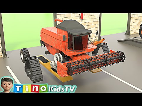 Harvester Repair and Carwash | Farming Trucks for Kids