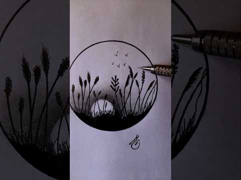 Como Desenhar um Lindo Pôr do Sol #shorts